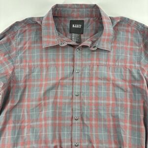 Men's Medium 5.11 Tactical Igor Plaid Long Sleeve Shirt Work Snaps Up Pocket